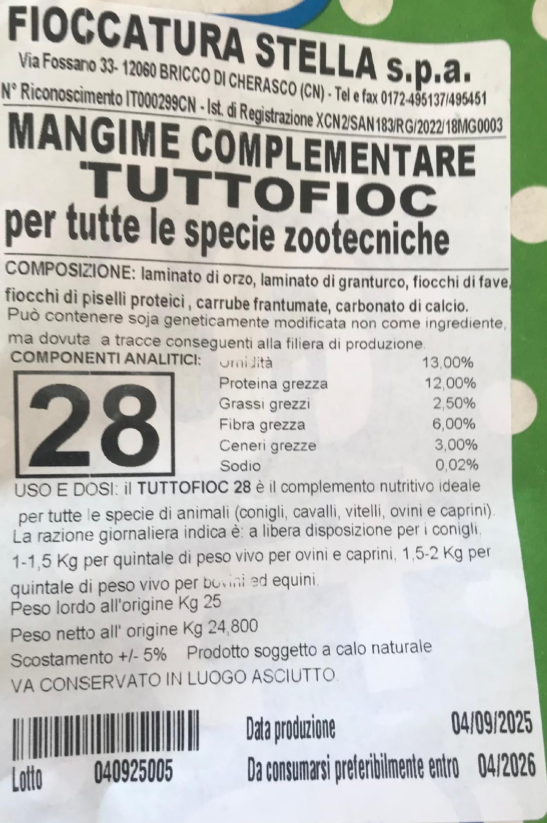 FIOCCATO STELLA KG 25 PER CONIGLI E CAVALLI - ALFAPIUshop