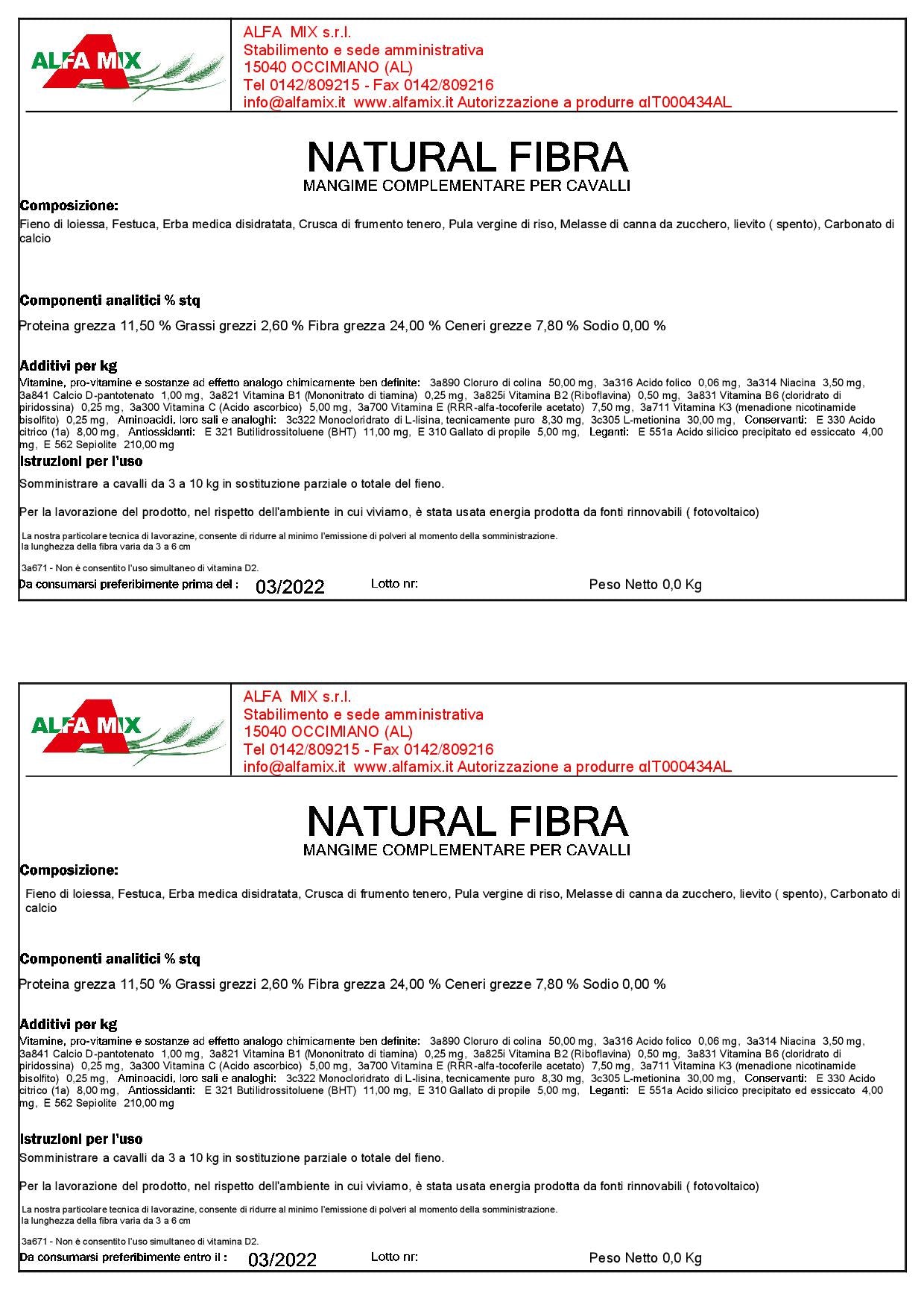 NATURAL FIBRA - alfamix shop