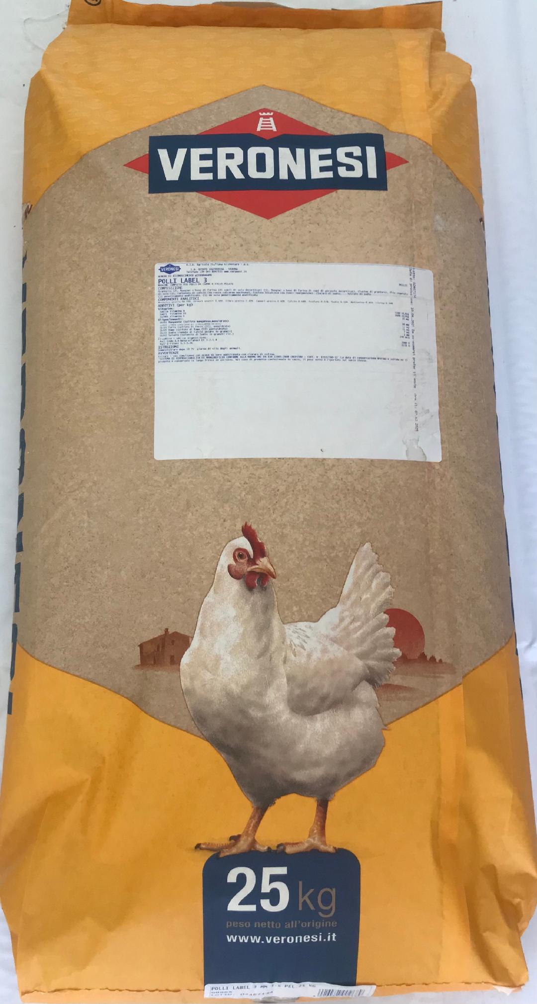VERONESI MANGIME COMPLETO POLLI LABEL 3 KG 25 - ALFAPIUshop