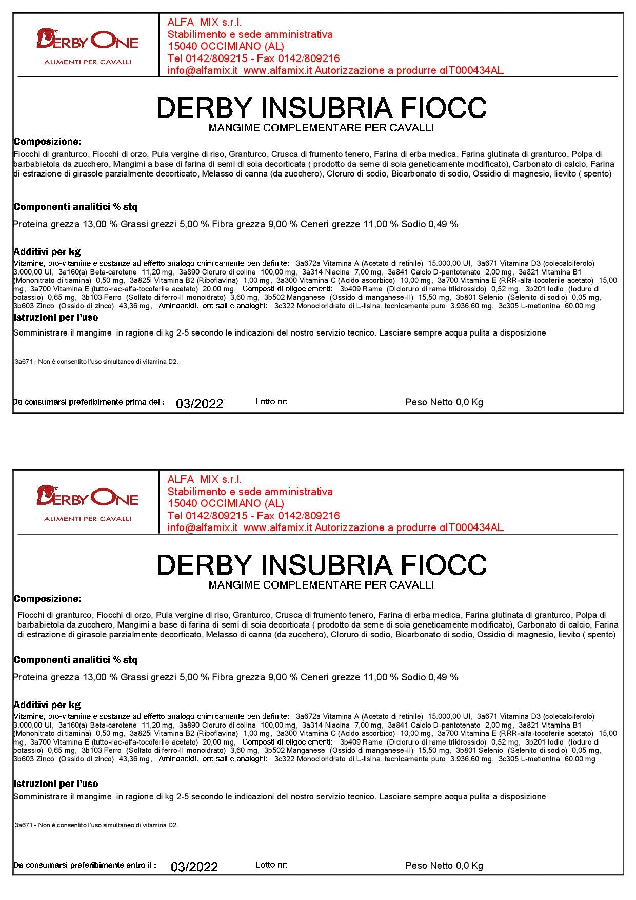 DERBY INSUBRIA FIOCC - alfamix shop