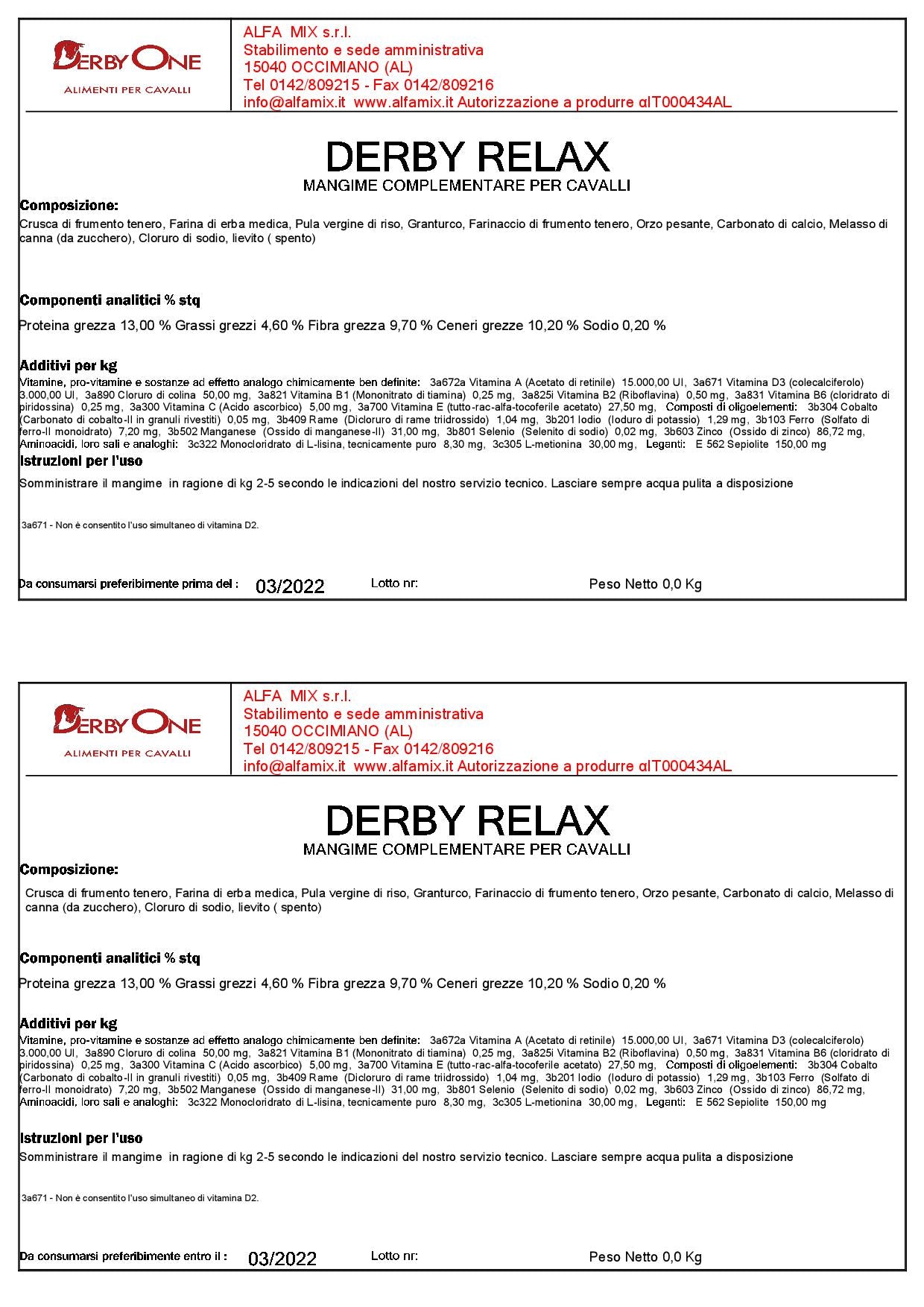 DERBY RELAX - alfamix shop