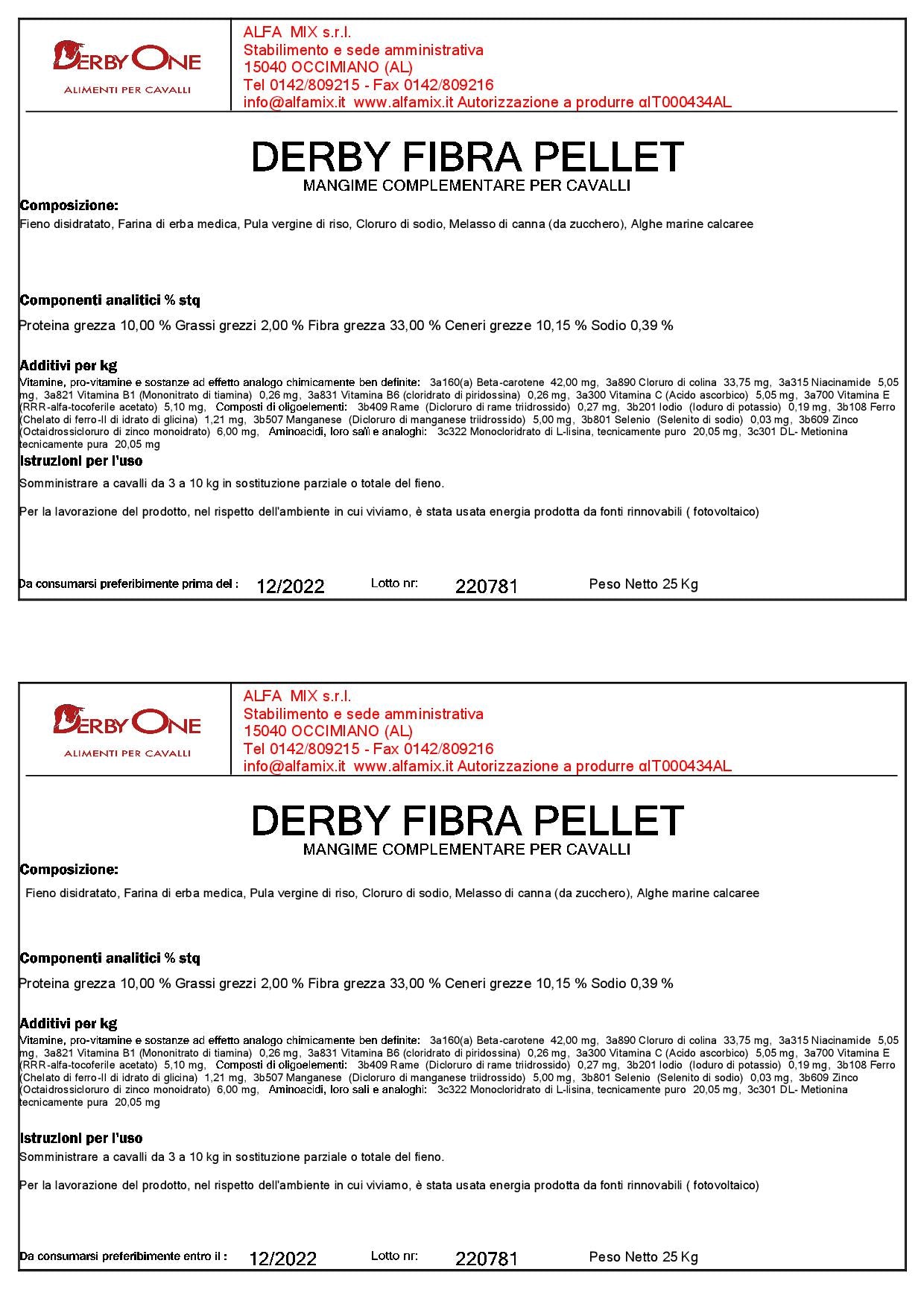 DERBY FIBRA PELLET - alfamix shop